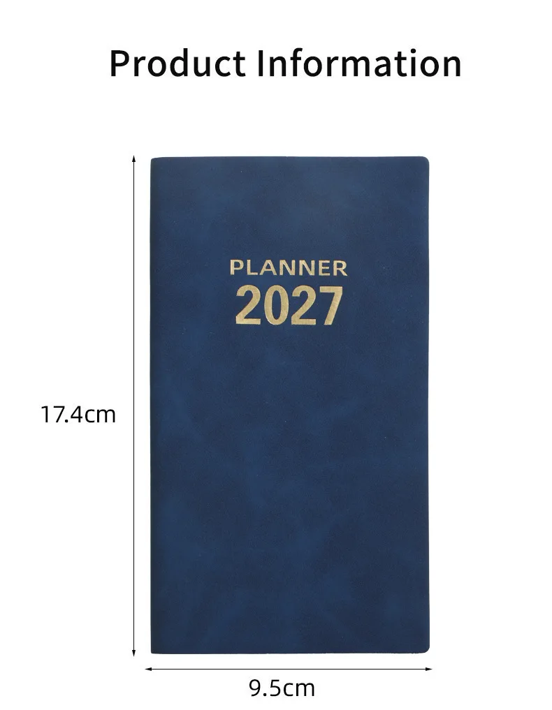2027 Wochen- und Monatsplaner Notizbuch A6 Tragbares Terminplaner-Buch mit Lesezeichen aus Stoff, Kalorienzähler und Weltweiten Feiertagsinformationen – Detail 37