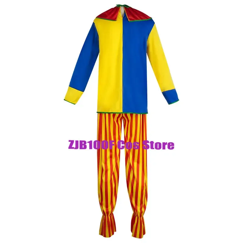 Halloween Funny Clown Cosplay  Adult Clown Costume Top Pants Carnival Christmas Party clothing