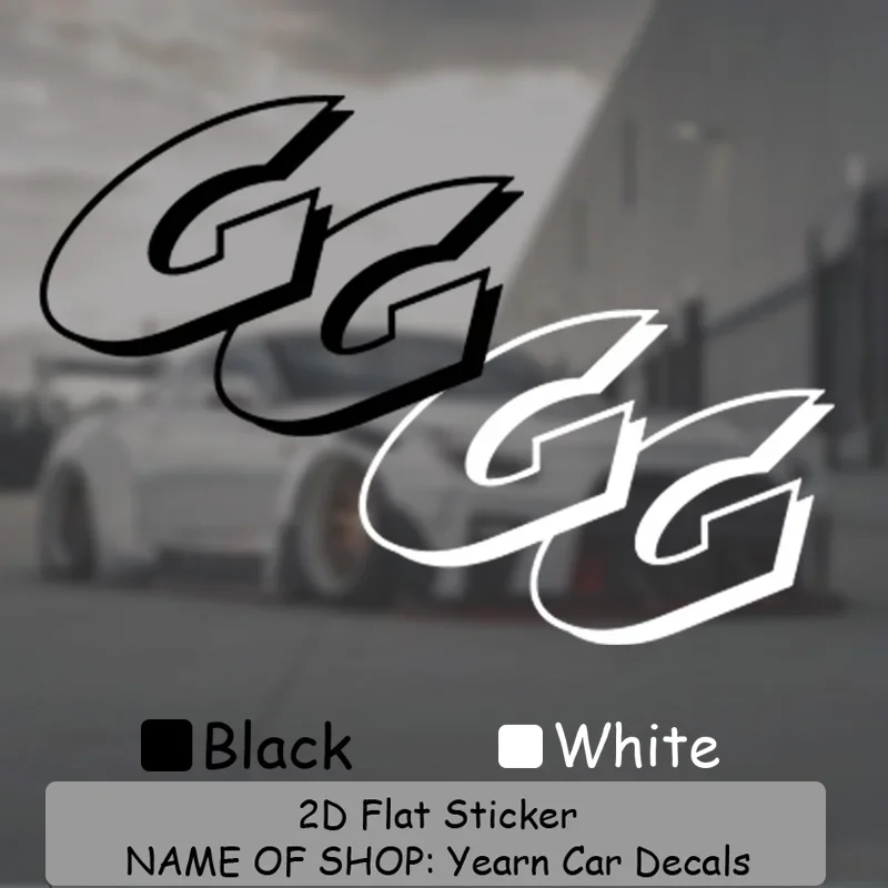 

Наклейка GG, минималистичная черно-белая, динамичная, с высокой видимостью, водонепроницаемая, устойчивая к УФ-излучению