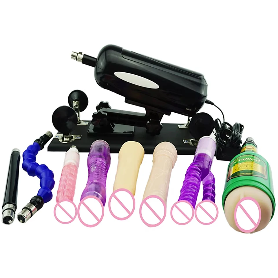SM-F2-F2S-3XLR Adjustable Speed Retractable Masturbation Pumping Gun with Dildo Attachments for Women Sex Machine Couple Toys
