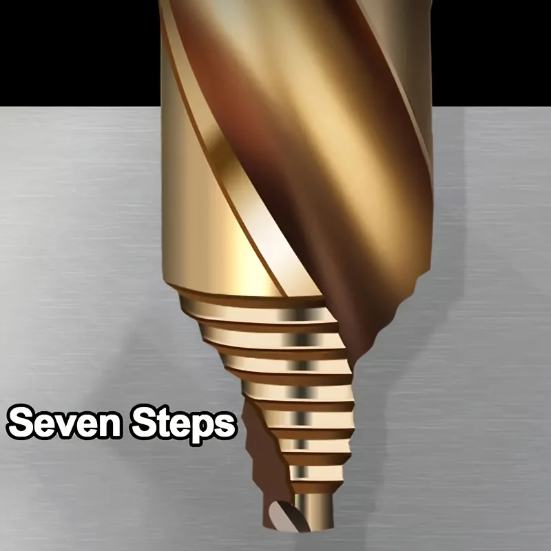 6-teiliges Stufenbohrer-Set 1-6 mm mit Goldoxidbeschichtung, professionell für Edelstahl und Hartmetall – Detail 5