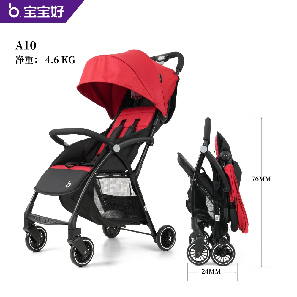 Cochecitos de bebé ligeros y portátiles, carrito plegable con absorción de golpes, de cuatro ruedas, de 0 a 3 años