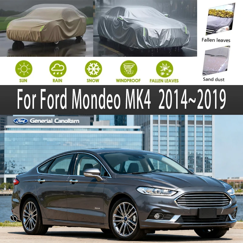 

For Ford Mondeo MK4 2014~2019 2017 2018 Outdoor Protection Full Car Covers Snow Cover Sunshade Waterproof Dustproof Exterior