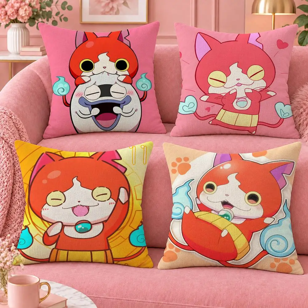 Game Supernatural Yo-kai Watch Cushion Cover Cute Cartoon Throw Pillow Cover Soft Plush Cushion Cover Sofa Bedroom Home Decor