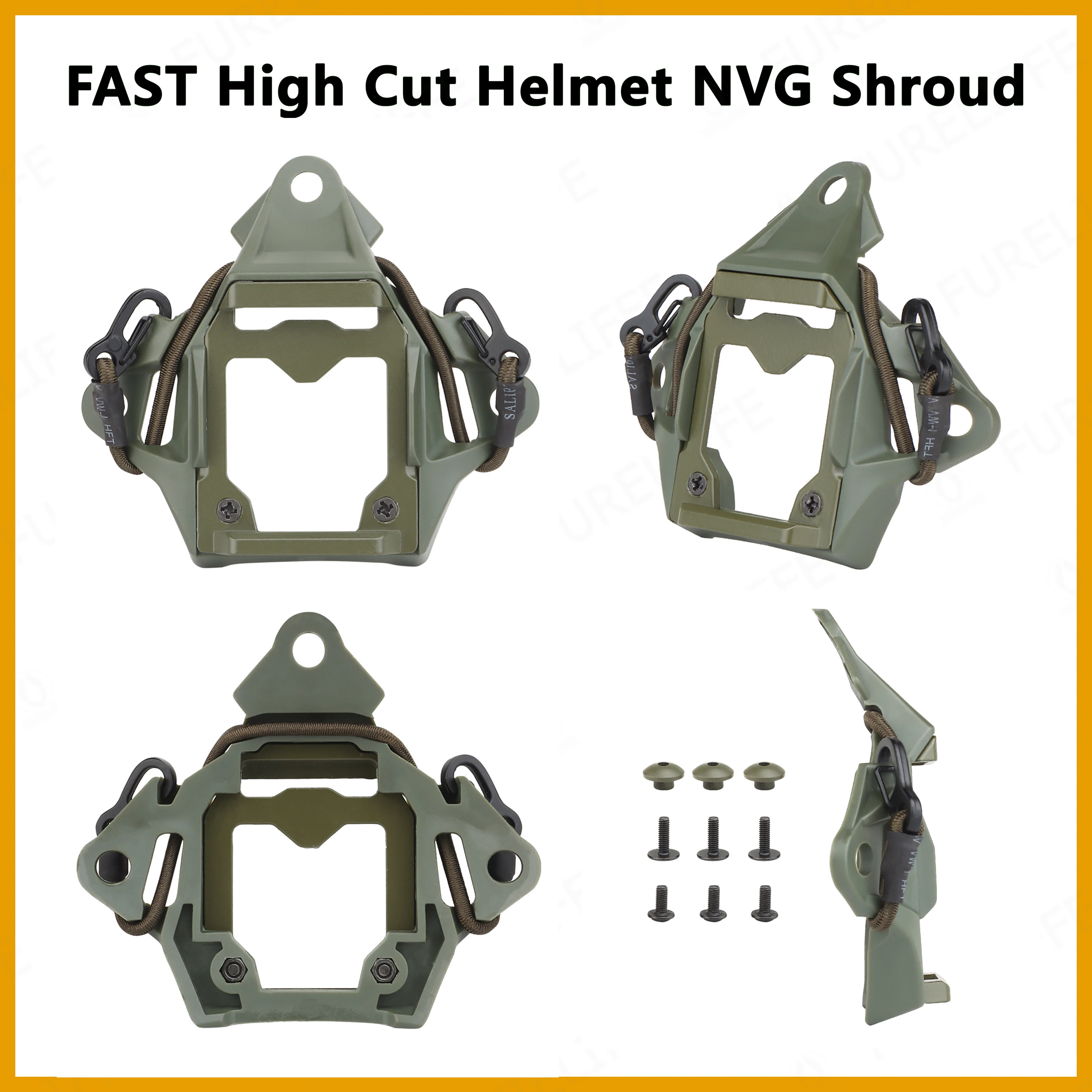 FAST High Cut Helmet NVG Shroud Three-Hole NVG Mount Adapter/Aluminum Alloy Modular Shroud For MICH AF Wendy Helmet accessories