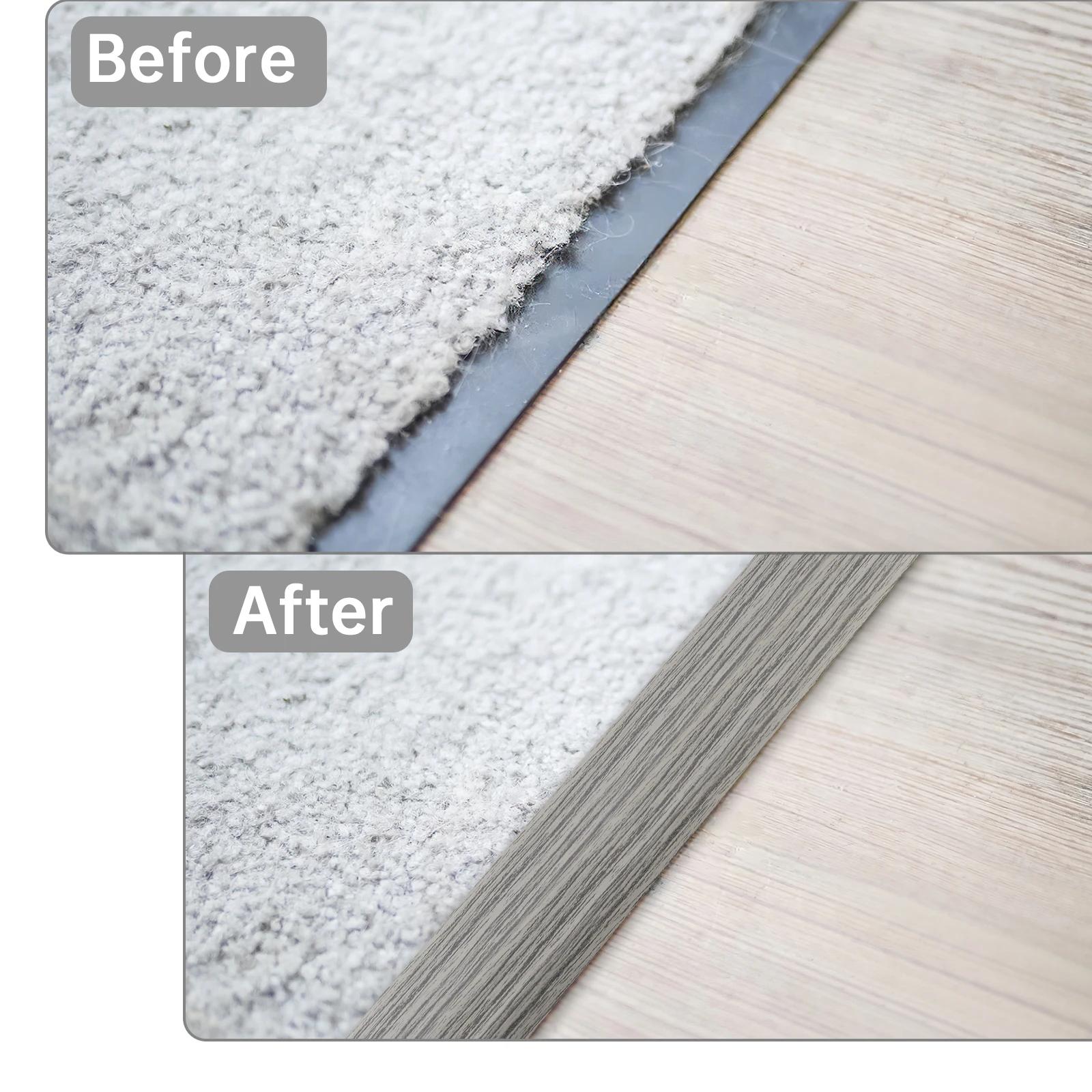 1 PC Wood Grain  PVC Self Adhesive Length 3.3 ft/1M Threshold Transitions StripFloor / Carpet Transition Strip