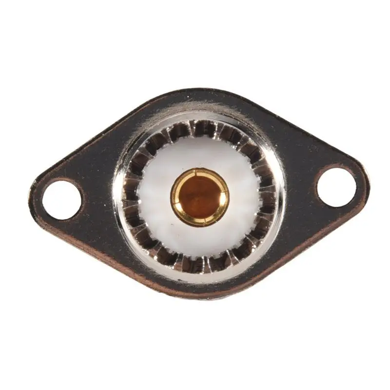 B44C 100 PCS UHF SO239 Female 2 Hole Female Jack With Rhombic Flange Soldering Panel RF Connector Socket Female Connector