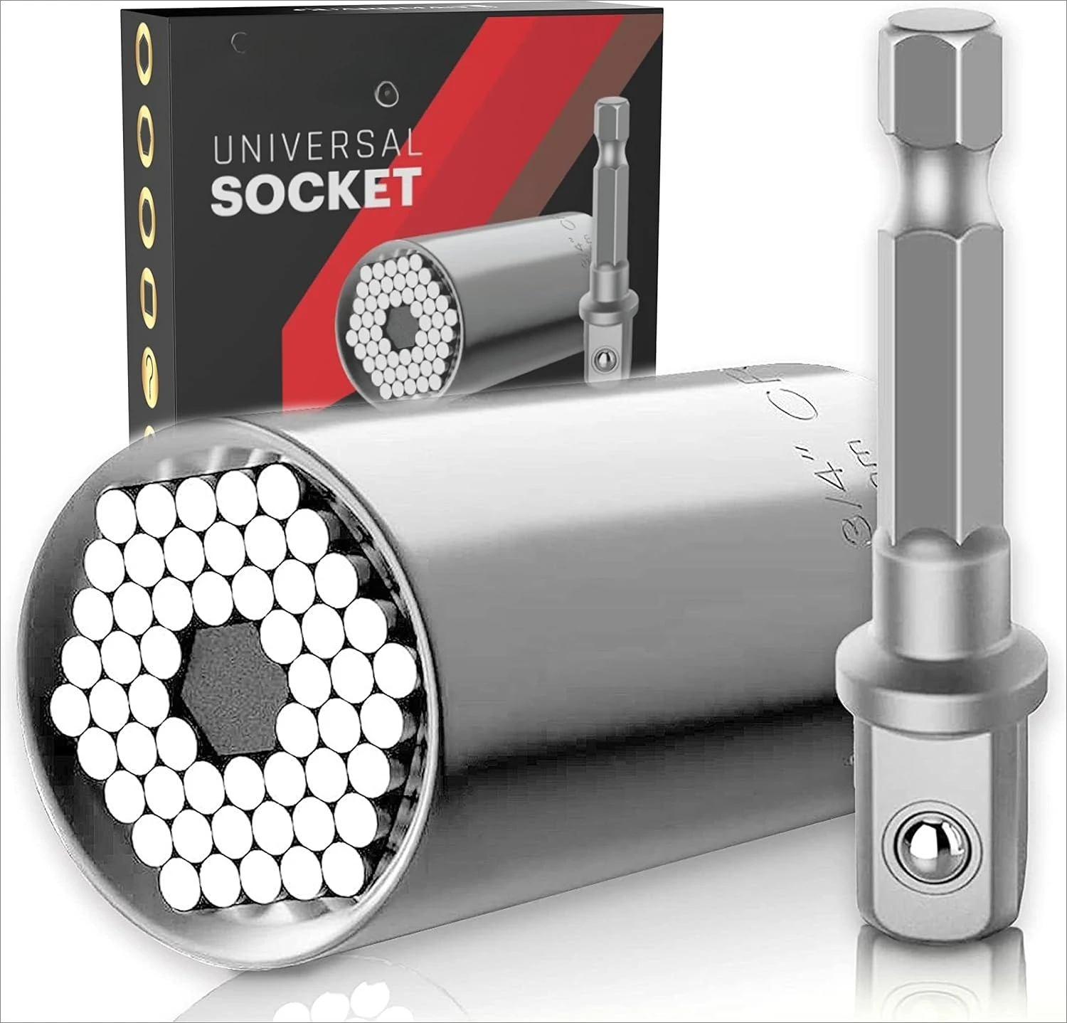 

Universal Socket Tools Stocking Stuffers Grip Power Drill for Car Ratchet Socket Set Wrench Gifts Sets for Him Dad (7-19mm)