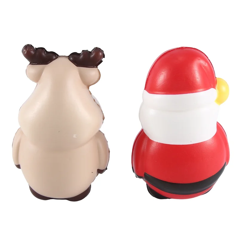 

AINY-4 PCS Squishy Anti Stress Reliever Santa Claus Reindeer As Shown Christmas Gift Slow Rebound Antistress Squeeze To