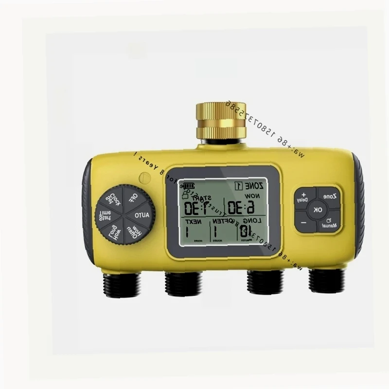 Yieryi 4 Zone Garden Water Timer Auto/Manual Drip Irrigation Controller with Rain Delay 4 Outlet Programmable Sprinkler System