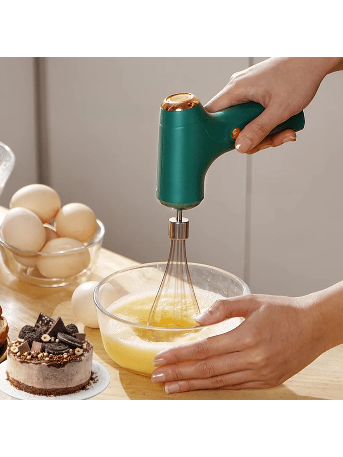 

Cordless Egg Beater, Mini Household Automatic Cream Whipping Machine, Cake Baking, Handheld Rechargeable Mixer Handheld Egg Bea