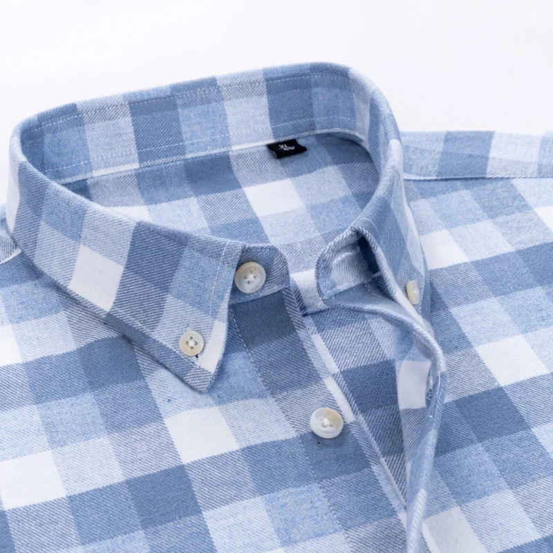 Classic Plaid Retro Dress Shirts 100% Cotton Men's Flannel Shirt Casual Long Sleece Multi-Color High Quality Autumn Winter Shirt