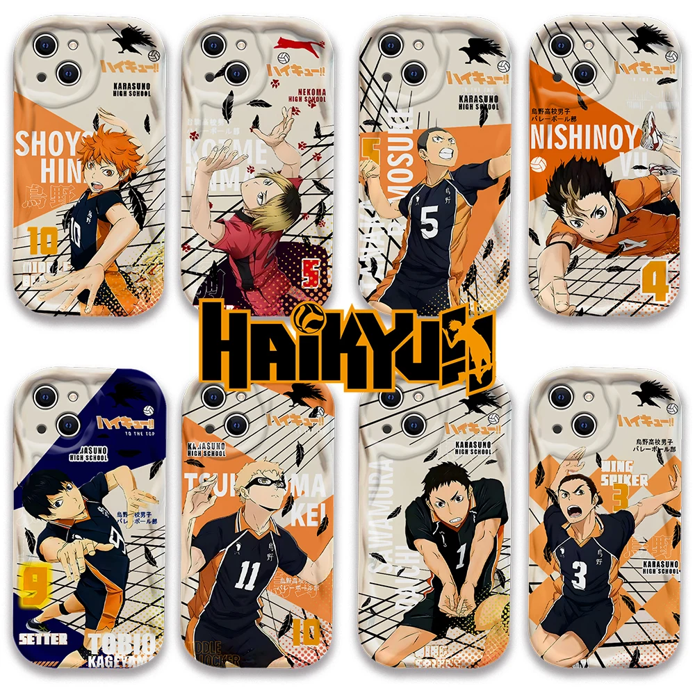 2024 nuovo film custodia Haikyu 3D Wave per iPhone 16 15 14 13 12 11 Pro Max Mini X XR XSMAX 8 7 6S Plus Cover morbida in Silicone