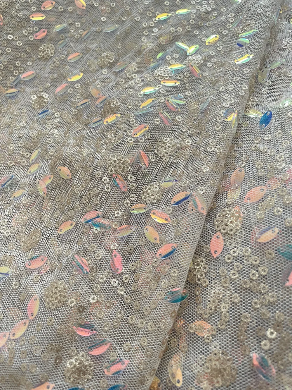 

2025 Quality Sequin Swiss French Net African Tulle Mesh Lace Fabric For Dress Handmade Sewing Supplies 5 Yards ZH0416A04