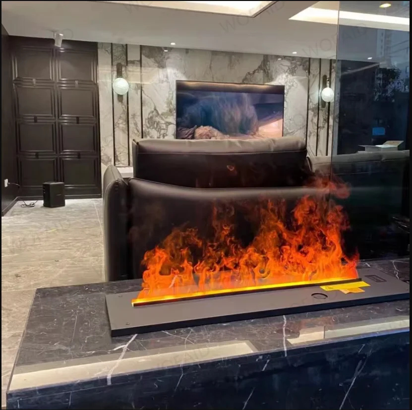 

3D Atomizing Fireplace EU Plug Embedded Living Room Smart Home APP Control Fireplace Multi-color Fake Flame Electronic Fireplace