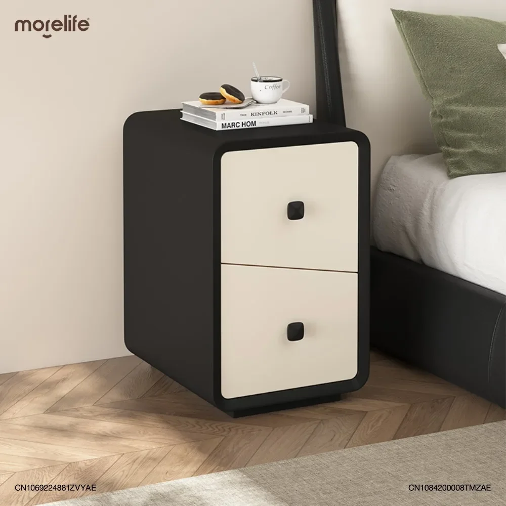 

Solid Wood Bedside Tables Simple Modern Bedroom Household Bedside Cabinet 2024 New Cream Style Minimalist Small Cabinets K01