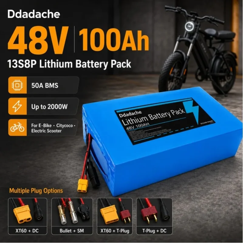 48V 100Ah 13S8P Lithium-Ionen-Akku für Elektroroller mit BMS für Citycoco Scooter