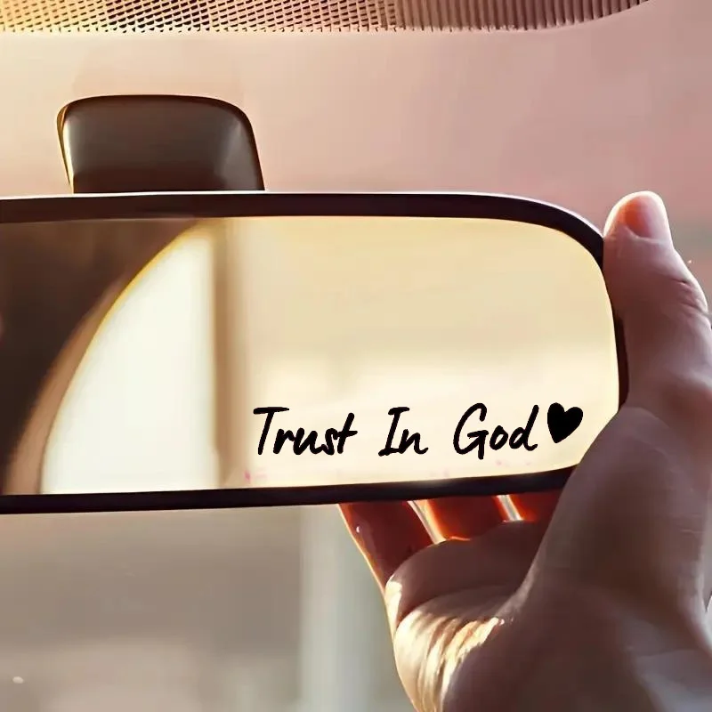 Heart Letter Mirror Sticker Set 2PCS Religious Quote Vinyl Decal Car Rearview Windshield Motorcycle Christmas Gift