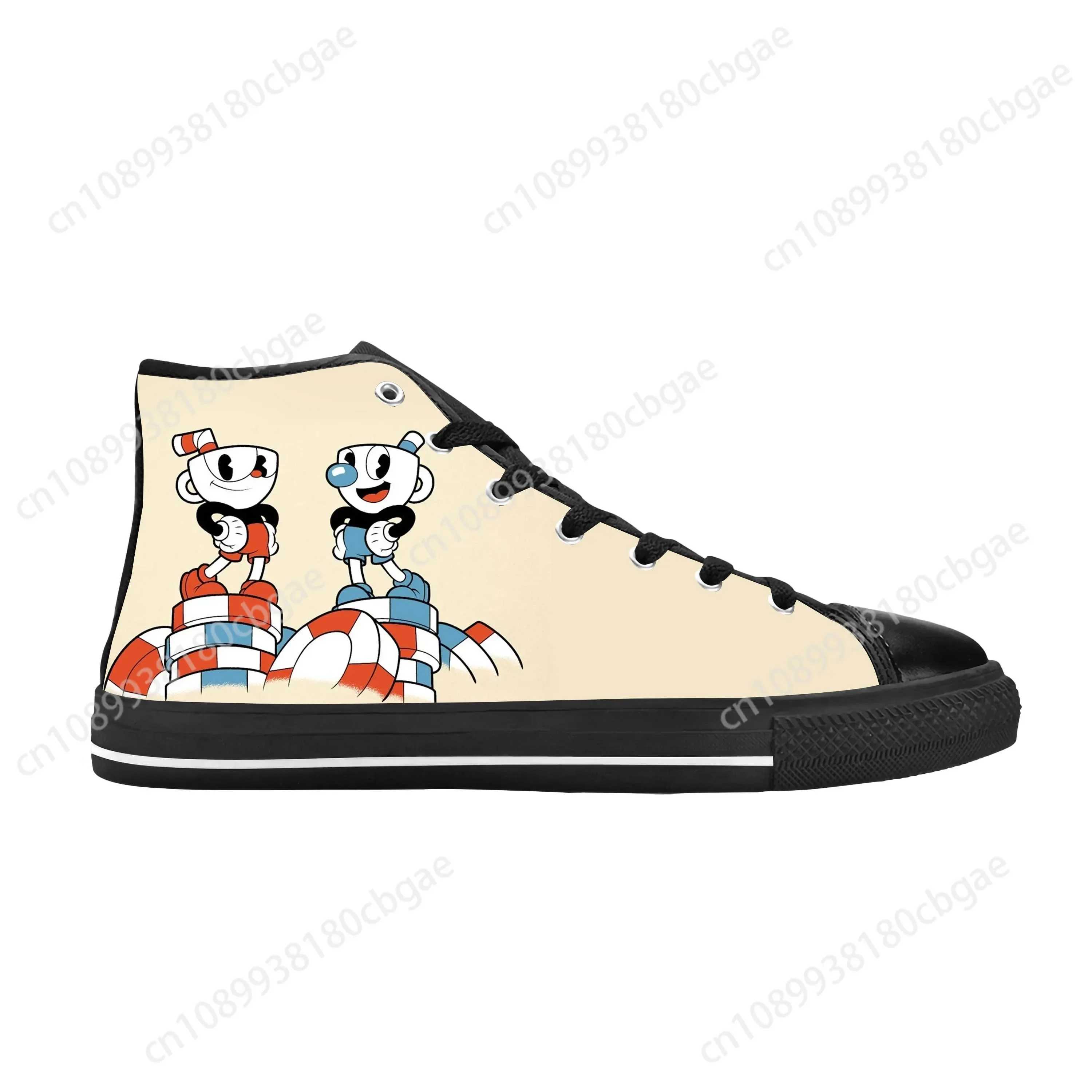 

Hot Cupheads Mugmans Cup Anime Cartoon Game Manga Casual Cloth Shoes High Top Comfortable Breathable 3D Print Men Women Sneakers