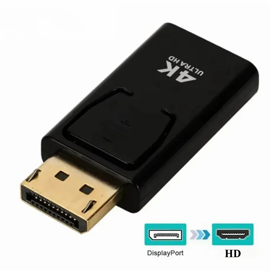 Cable adaptador 4K DisplayPort a HD, convertidor de Audio y vídeo compatible con 1080P DP a HD para PC, TV y portátil