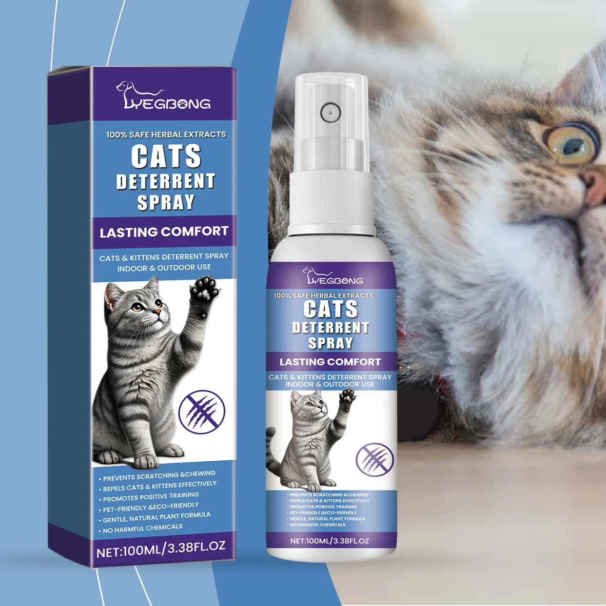 

100 мл спрей для дрессировки кошек — останавливает мочеиспускание мебели, нежный уход, поддерживает здоровые привычки, рекомендованный ветеринарм