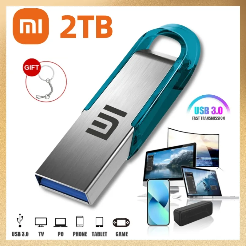 Xiaomi 2TB Usb Flash Drive 1TB USB 3.0 Pendrive Waterproof Interface USB Stick Flash Memory Drive For Mobile Phone Computer New