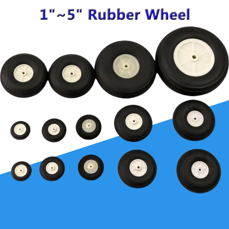 2 шт. 1-5 дюймов шины для хвостовых колес качественная резина PU EVA эластичная с пластиковой нейлоновой ступицей колеса RC модели самолетов с неподвижным крылом