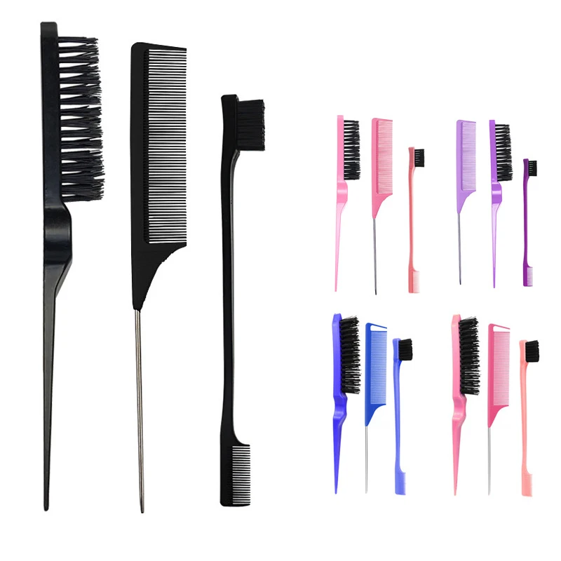 3pcs/lot Double Sided Edge Control Hair Comb Hair Styling Hair Brush Accessories New Brush Comb Styling Partition Comb