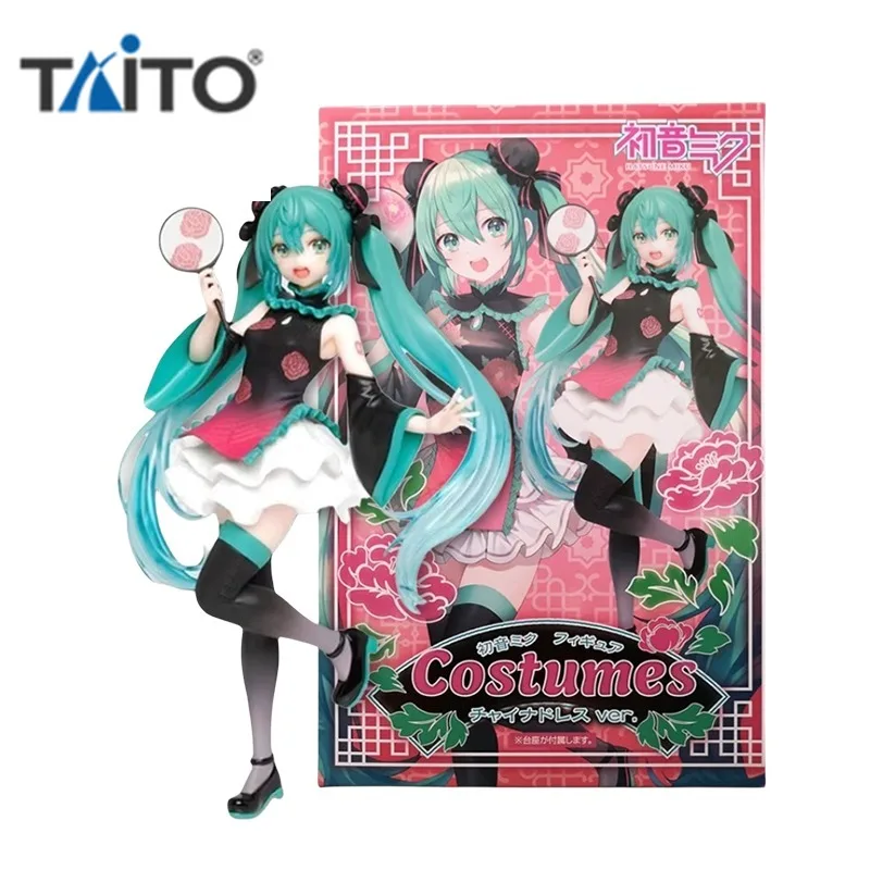 TAITO Original Hatsune Miku Anime Figure Costumes VOCALOID Cheongsam Skirt Action Figure Collectible Model Toys for Kids Gift