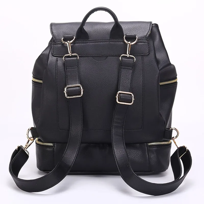 Bolsa de pañales de cuero PU, mochila de maternidad para mamás, bolsas de lactancia, bolsa de viaje al aire libre con cambiador para el cuidado del