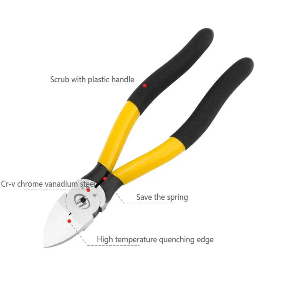 

5/6/8inch Diagonal Pliers Spring Loaded Fast Cutting Water Mouth Cutting Pliers Ergonomic Handle Professional