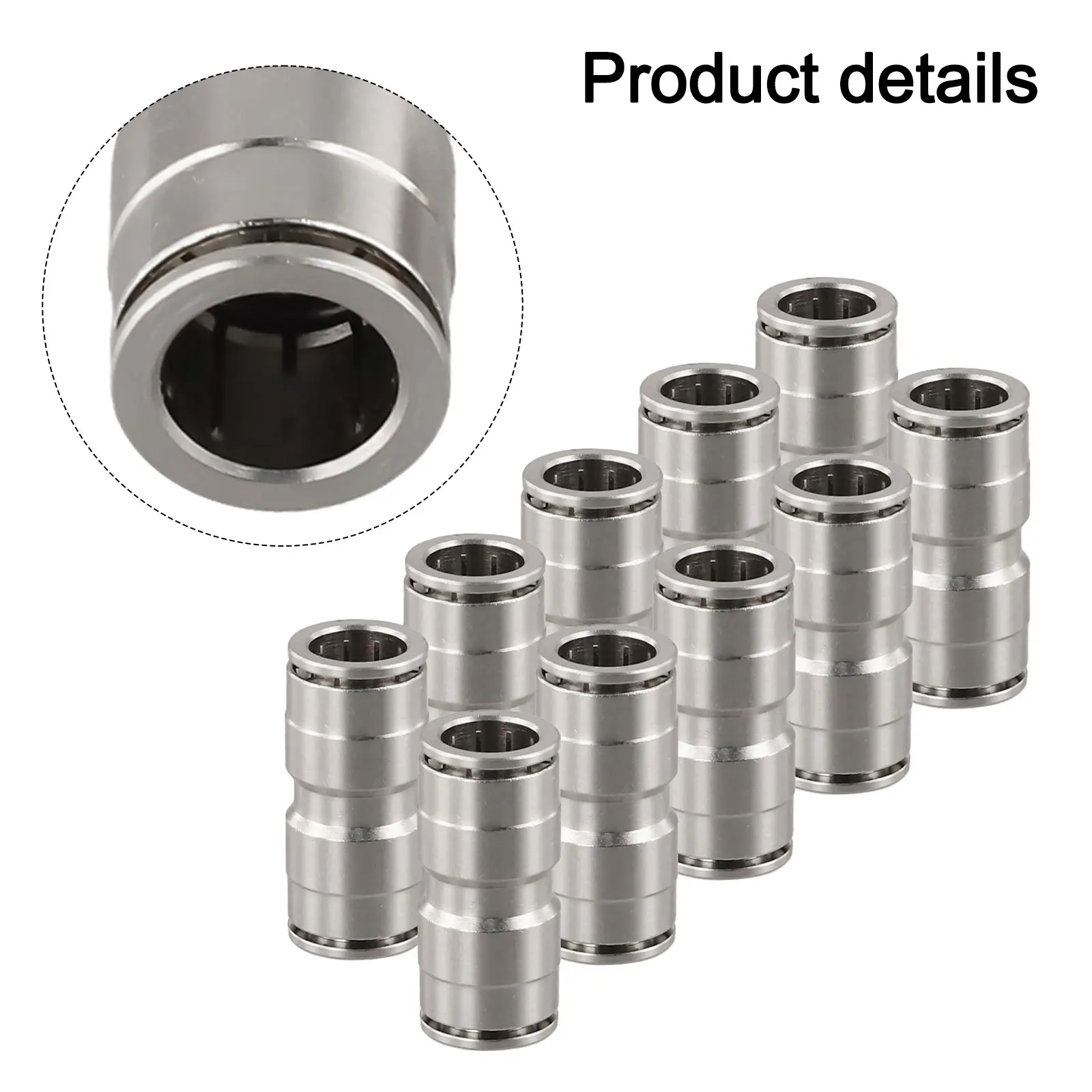 Connettori pneumatici per tubi dell'aria da 10 pezzi Ottone nichelato Raccordi push to connect per applicazioni di acqua per aspirapolvere d'aria