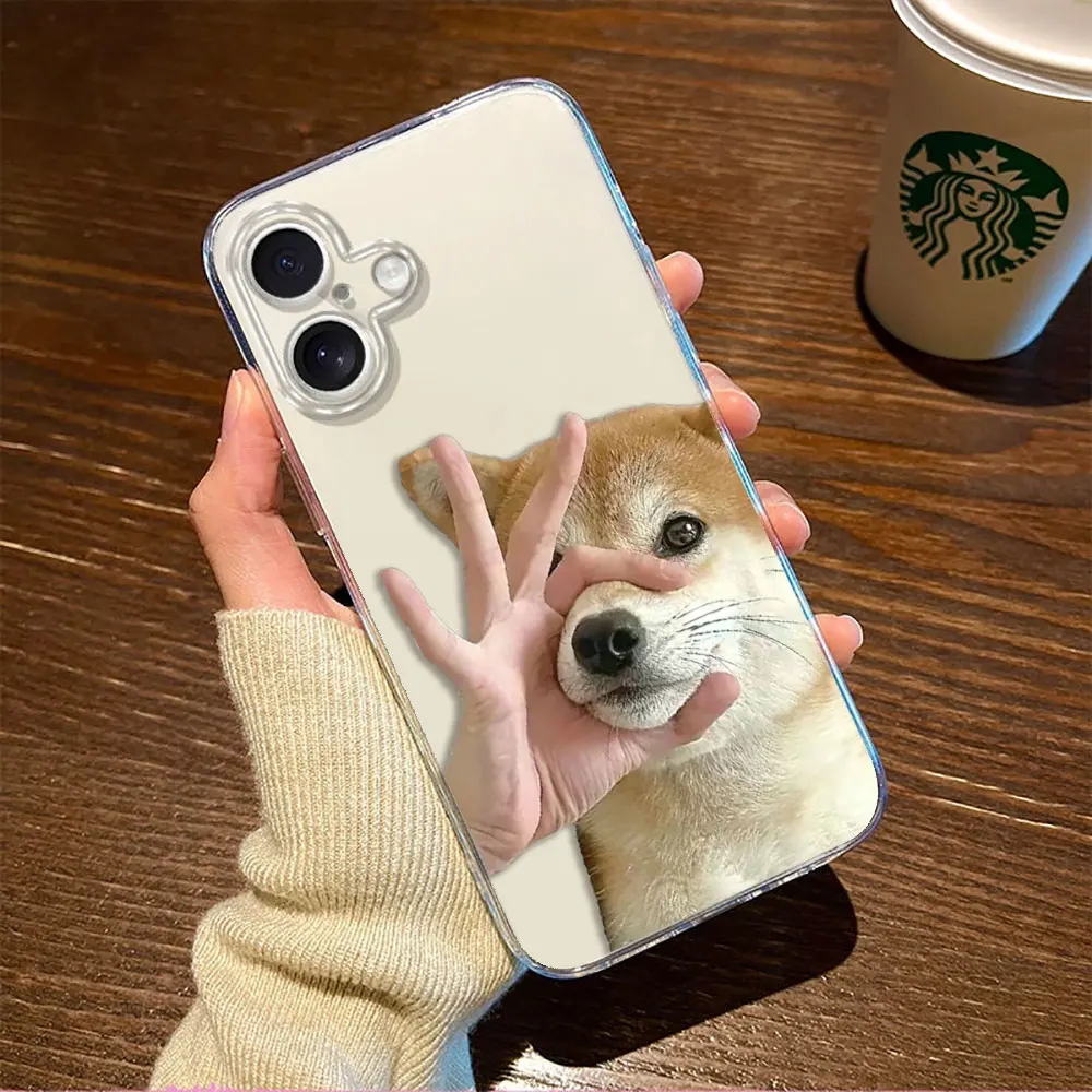 Animal Funny Dog Clear Phone Case For Samsung Galaxy S26 S25 S24 S23 S22 S21 S20 FE S10 PLUS ULTRA EDGE DIY Case Shell Funda