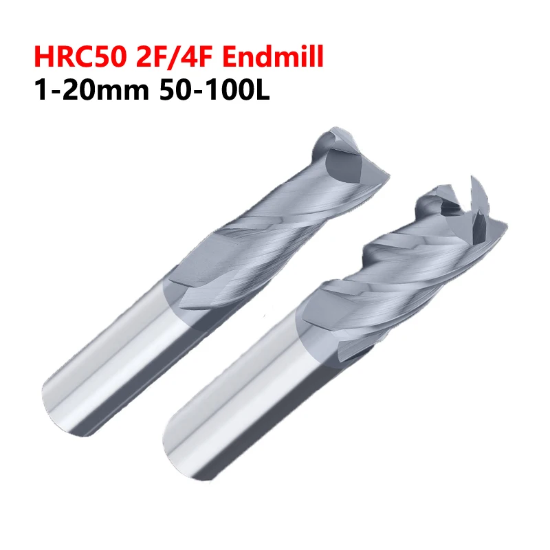 

OYYU 2F 4F HRC50 2 4 Flute Solid Tungsten Steel Carbide End Mills CNC Milling Endmill D4 D5 1-20mm 3mm 4mm 50L 75L 100L Endmills