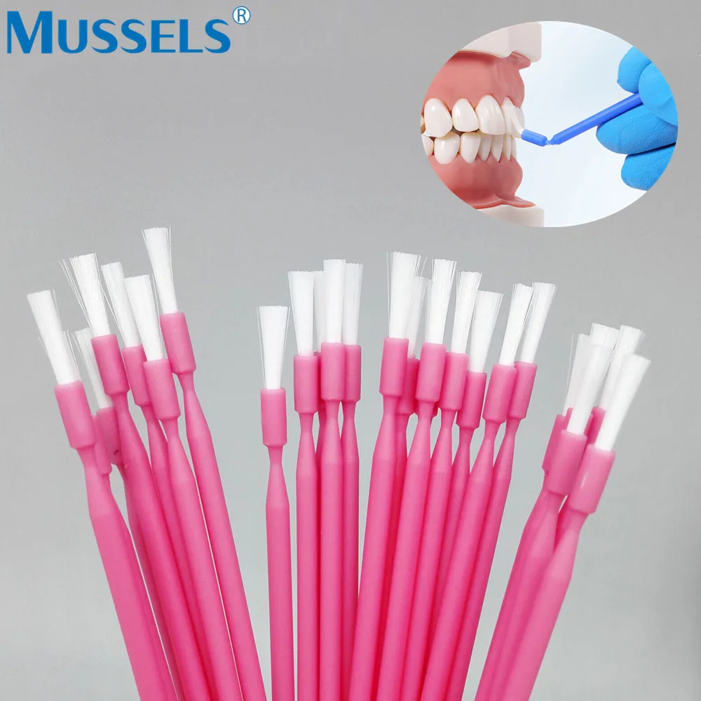 100PCS kuas mikro sekali pakai aplikator Dental Oral bibir gigi sikat mikro Makeup ekstensi bulu mata kain pembersih lem alat