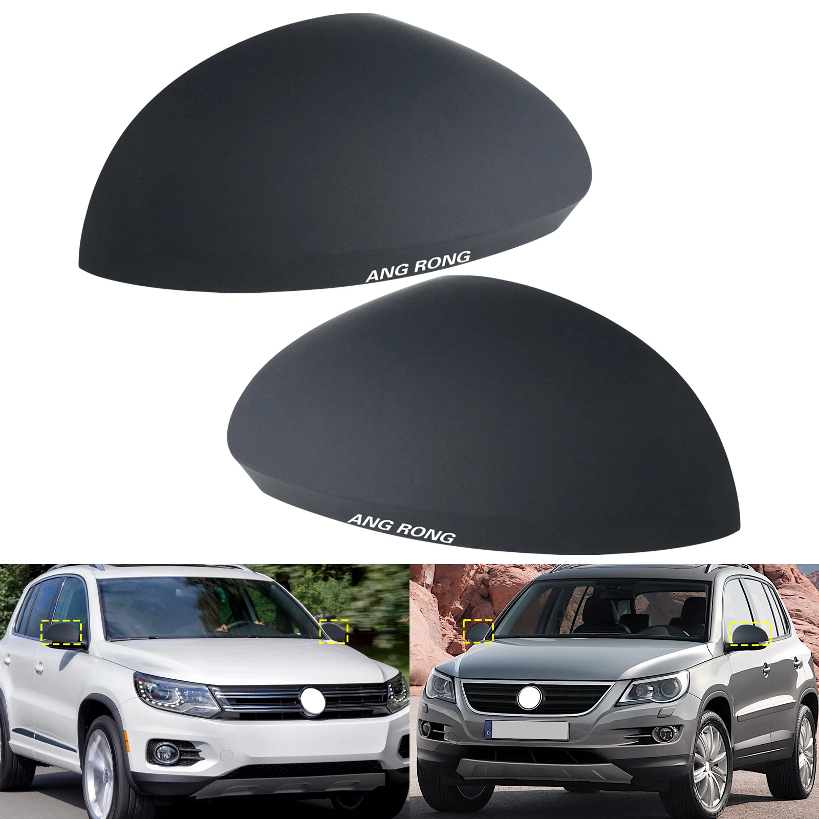 Primer per copertura specchietto retrovisore laterale sinistro + destro per VW Tiguan 5N 2007-16 Involucro per tappi specchietto retrovisore