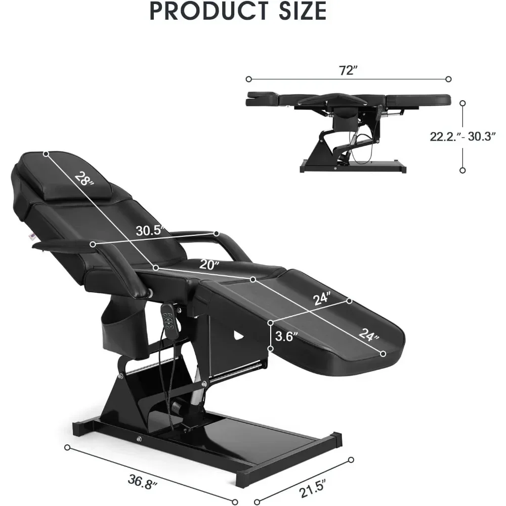 Artist Hand Facial Bed for Esthetician Massage Table Beauty Bed Medical Aesthetic Tattoo Chair with3Motor Electrical Adjustments