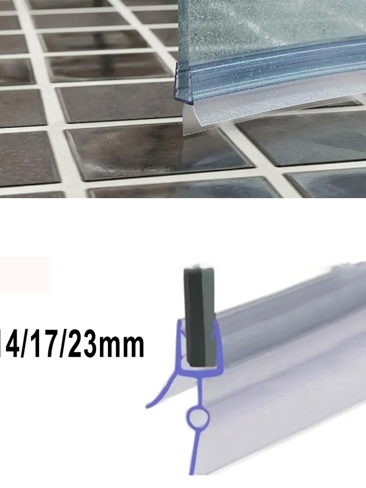 

2pcs Transparent Shower Door Seal Customizable Length Easy to Install Fits All Glass Doors Except Round Showers