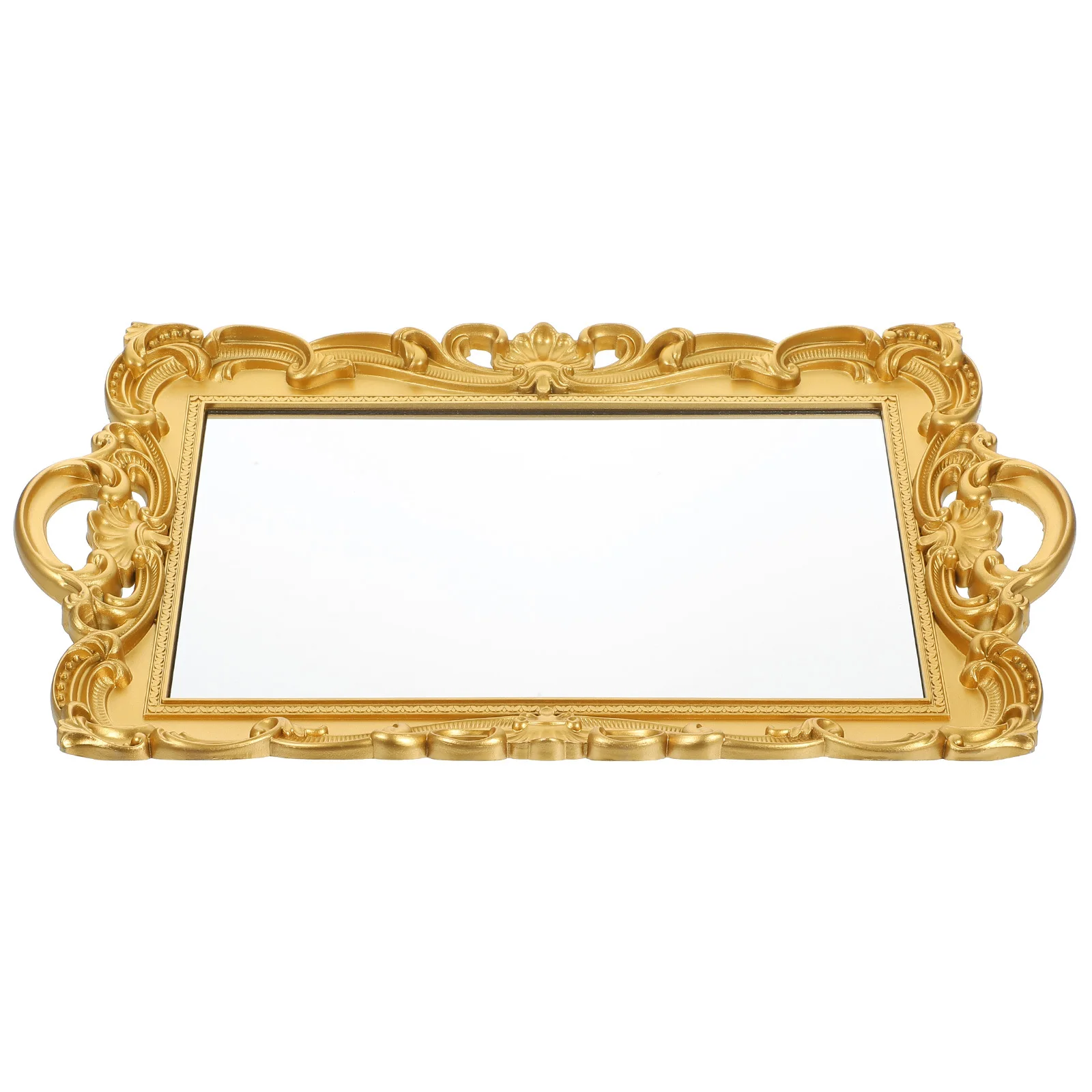 

1Pcs Retro Mirror Tray European Style Exquisite Multi-Function Decorative Small Jewelry Dressing Tray
