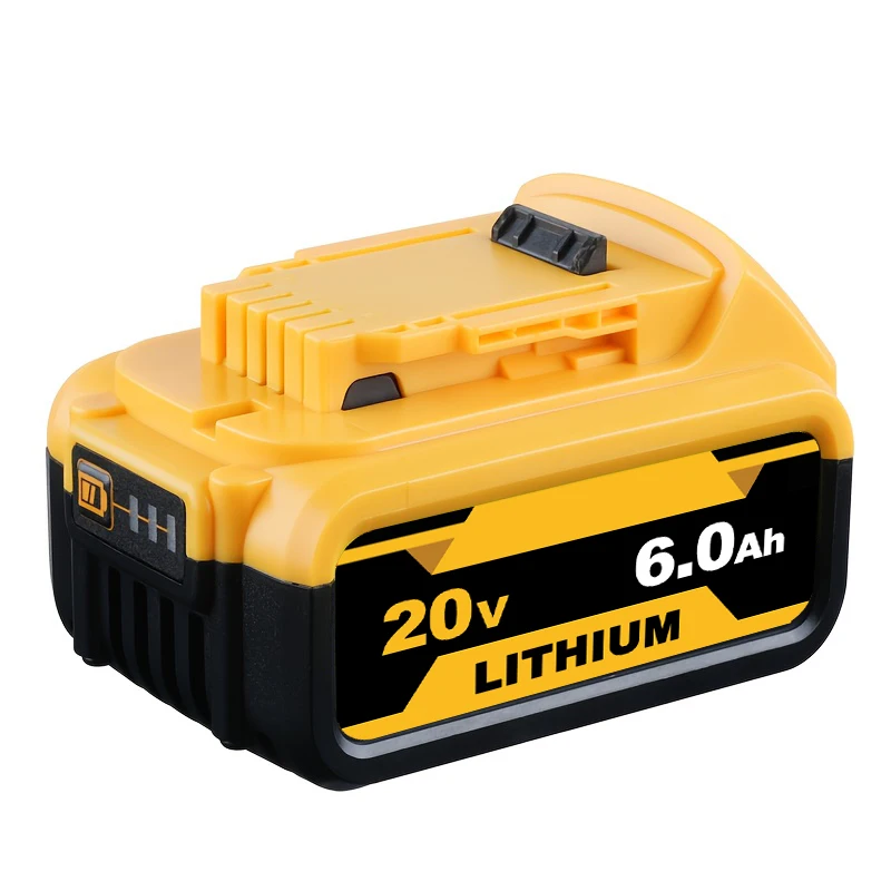 DCB206 6.0Ah Replacement for Dewalt 20V Lithium Max Battery DCB200 DCB201 DCB203 DCB204 DCB207 DCB180 DCD/DCF/DCG Power Tools