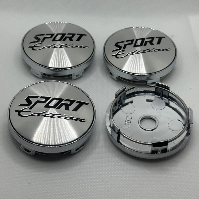 4Pcs/Set 60mm Car Wheel Center Hub Caps Cover Kit SPORT Edition Logo Decoration Hubcap Auto Hubcap Dust-proof Covers Accessories