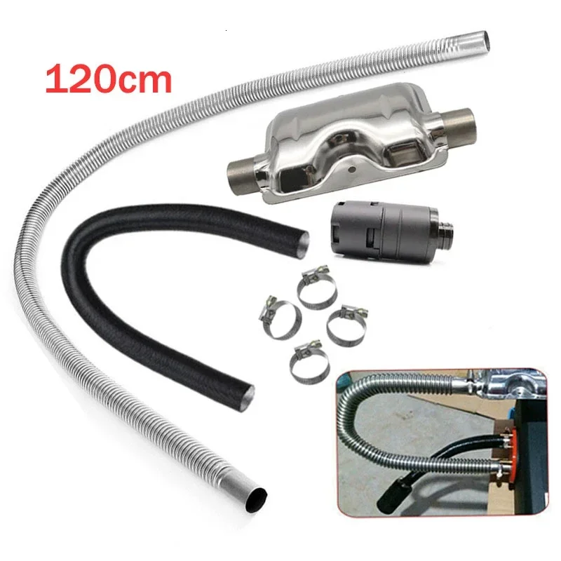 

Car Diesel Parking Heater 120mm Pipe + 24mm Exhaust Silencer + 25mm Filter Kit Set For Air Diesel Heater For Webasto Eberspacher