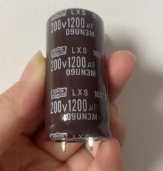 2pcs/lot 1200UF 200V 25*50mm NIPPON Aluminum Electrolytic Capacitor 1200UF200V 200V1200UF 25X50 20%