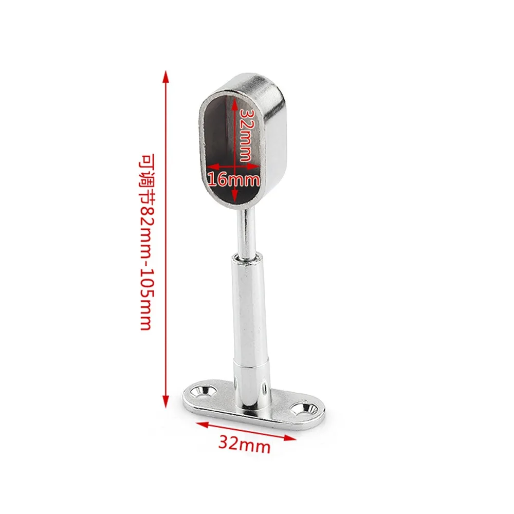Zinc Alloy Pipe Bracket Inner Dia.16mm Half/All Pass Corner Flange Seat Ceiling Fixed Black Silver Gold Wardrobe Hanger