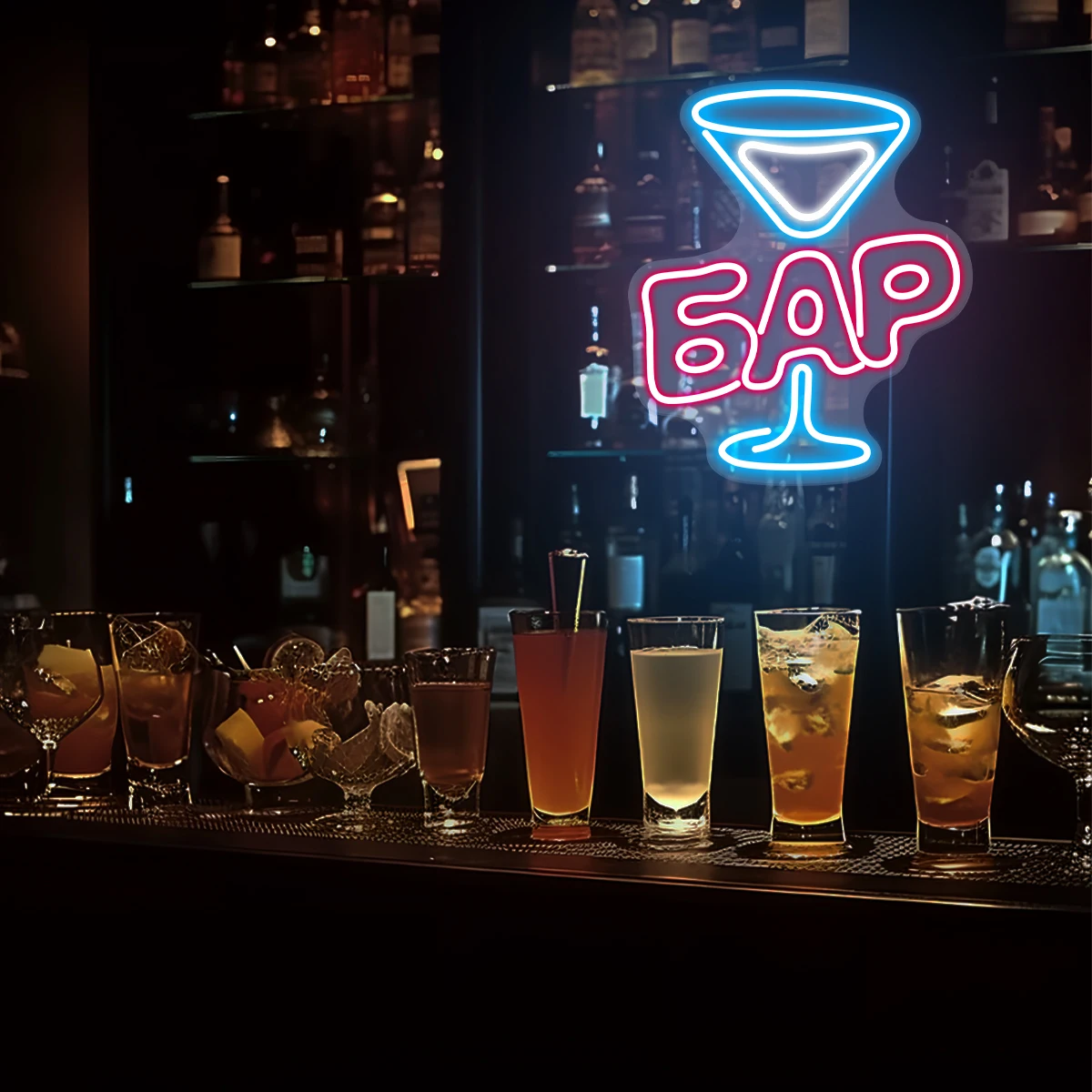 Bar neon glass shape suitable for BAR party mood lights birthday party brighten up the atmosphere to make your party more lively