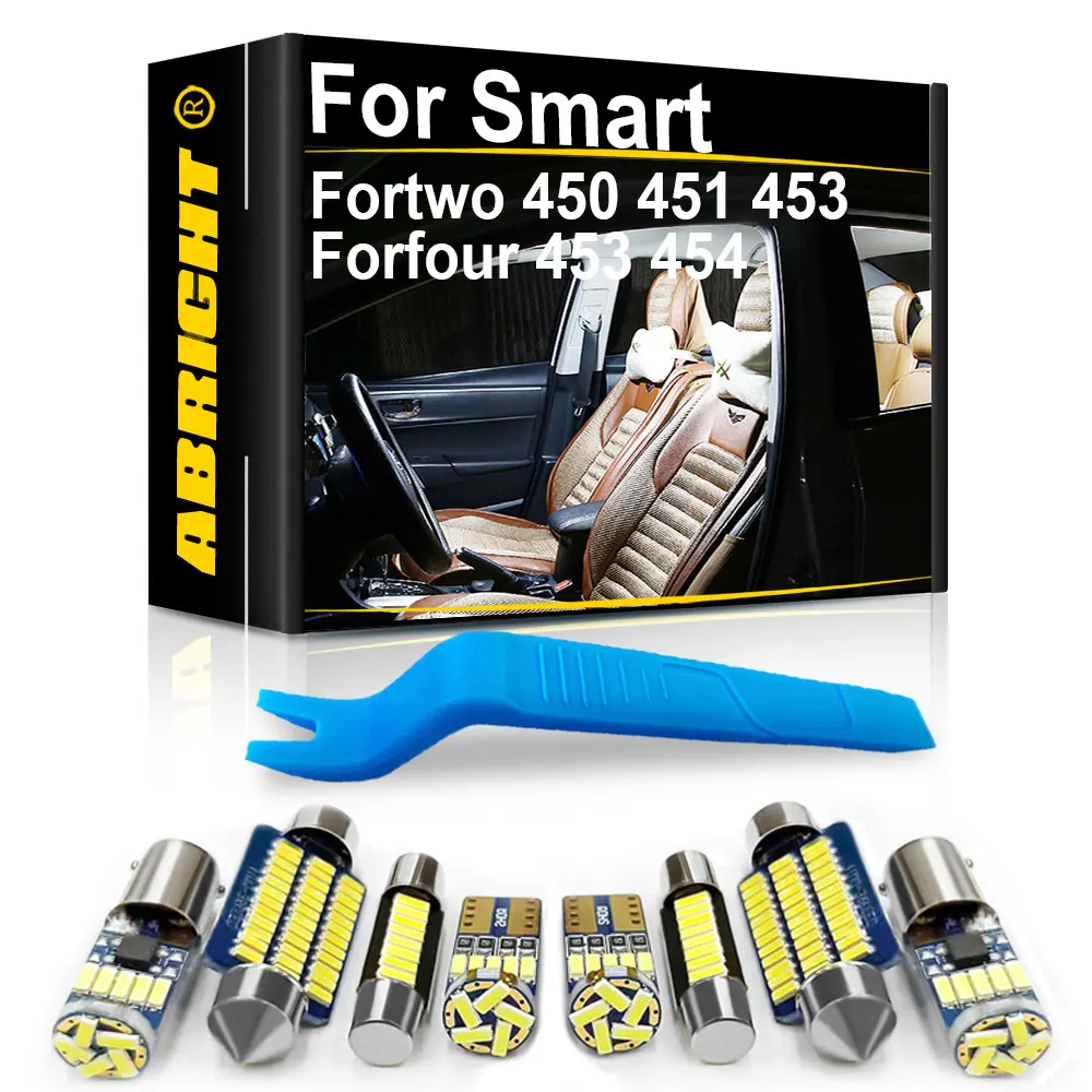 

Светодиодные лампы для освещения салона автомобиля Canbus для Smart Fortwo Forfour 450 451 453 EQ 454 2004 2005 2006 2007 2008 2009 2016 аксессуары