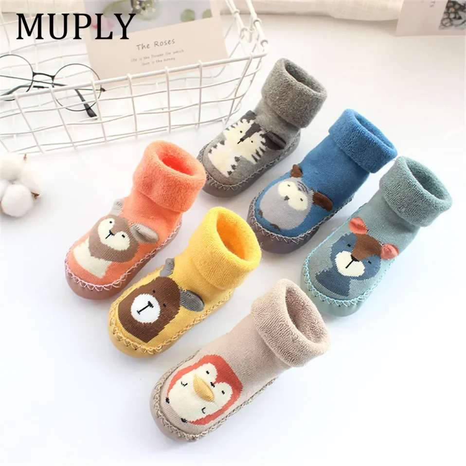 

Baby First Shoes Unisex Toddler Walker Boys Girls Kids Rubber Soft Sole Floor Shoes Knit Booties Anti-Slip