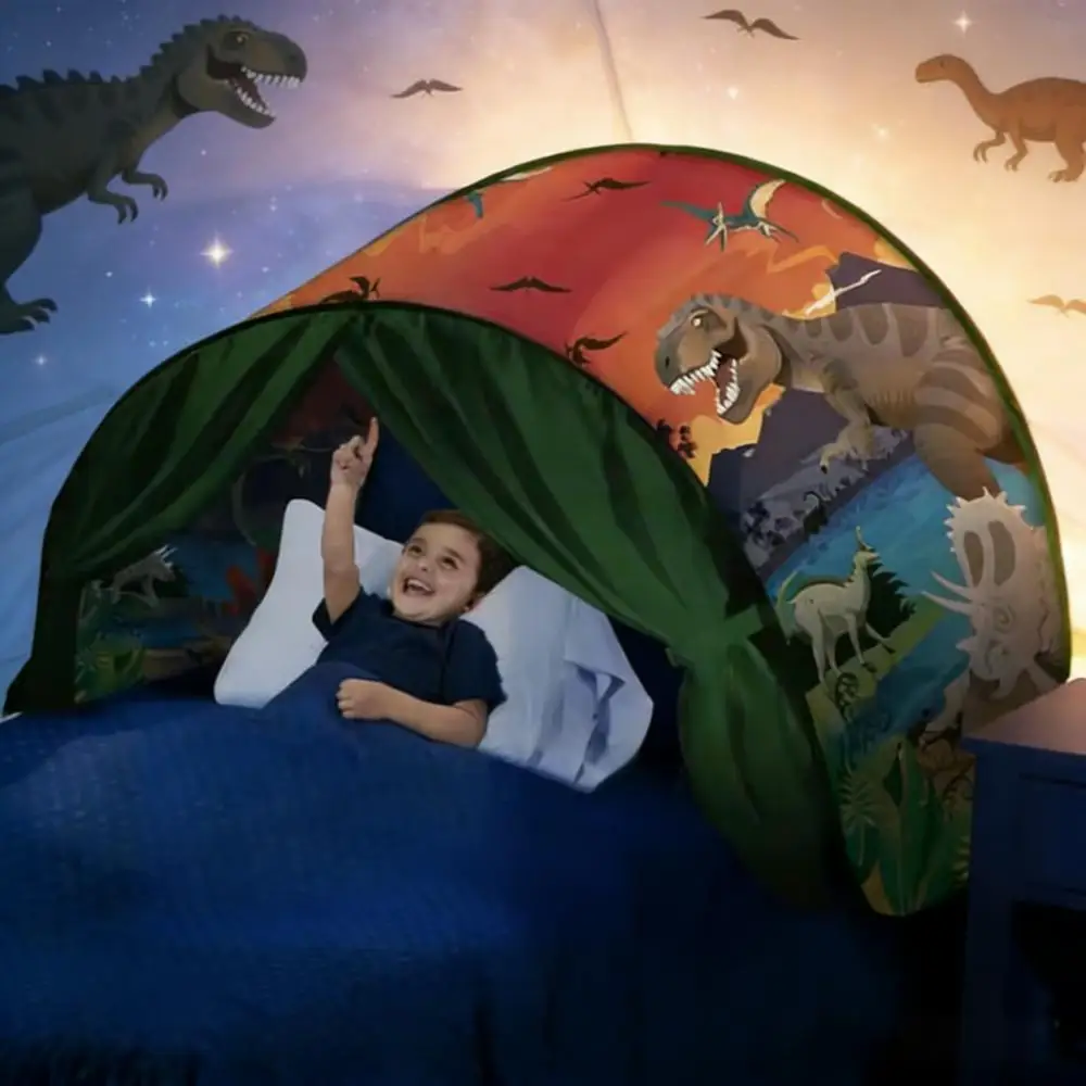 

Складная детская кровать, палатка, москитная сетка, мечтательный навес со световым показом и сумкой для хранения, уютная игровая палатка для сна и развлечений