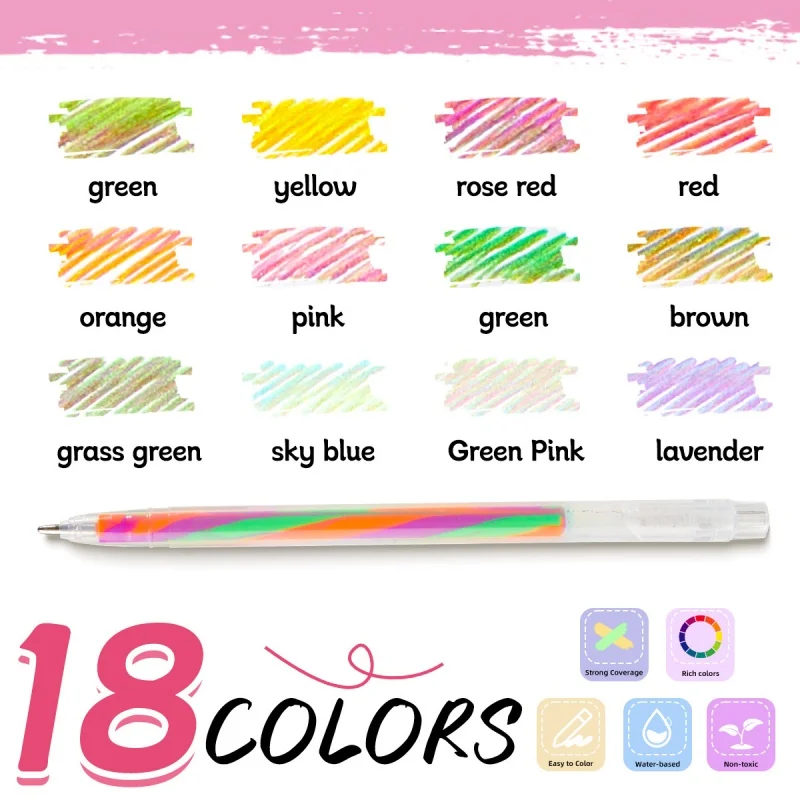 6/18 ألوان جل مجموعة أقلام تغيير لون أقلام حبر جاف لكتابة تلوين الكتابة على الجدران Kawaii القرطاسية مكتب اللوازم المدرسية #3