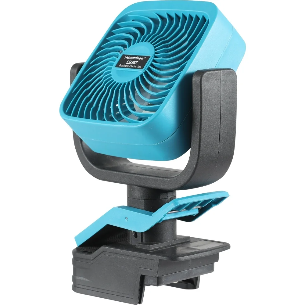 Heimerdinger LB367 18-21V Kipas Tanpa Sikat Rotor Luar Tanpa Kabel Kipas Klip Baterai Portabel 9m/s 5400RPM Kipas Kerja Berkemah